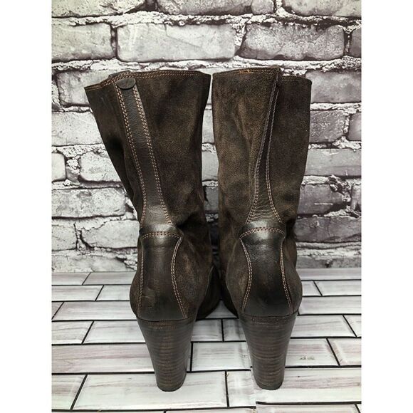 N.D.C. Made by Hand Brown Suede Leather Heel Ankle Boots Shoes Women Sz 39EU/8.5 - Picture 8 of 16